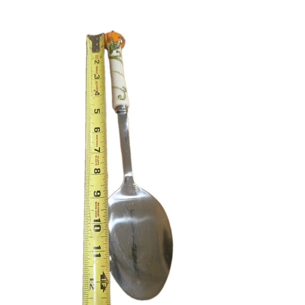 VTG Porcelain Pumpkin Handle Stainless Steel Spoon Made By Temptations‎ By Tara